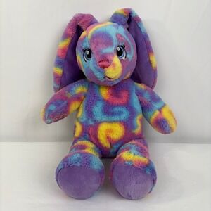 Build A Bear Spring Splash Swirl Rainbow Tie-Dye Bunny Rabbit Plush